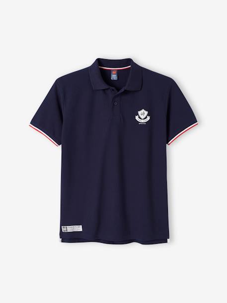 Short Sleeve France Rugby® Polo Shirt for Adults navy blue 