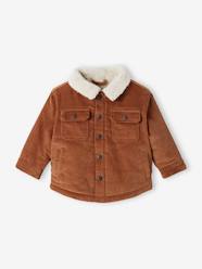 Baby-Outerwear-Corduroy Jacket with Faux Fur Lining, for Babies