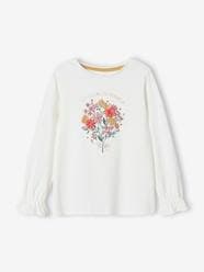 Girls-Tops-T-Shirts-Romantic Top with Muslin Froufrou, for Girls