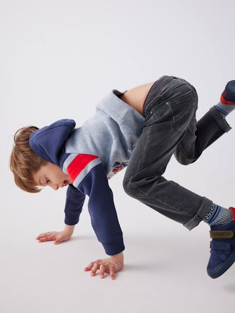 Indestructible relaxed straight jeans easy to pull on for boys denim grey+double stone+stone 