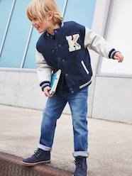 Boys-Coats & Jackets-College-type Jacket with Bouclé Knit Letter for Boys