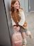 College-Style Dual Fabric Jacket, Bouclé Knit Letter, for Girls camel 