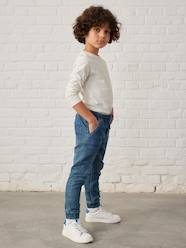 Boys-Denim-Effect Fleece Joggers, Easy to Put On, for Boys