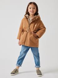 Girls-3-in-1 Shiny Hooded Parka with Sherpa Lining, for Girls