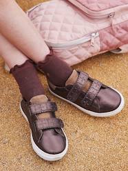 Touch-Fastening Leather Trainers for Girls, Designed for Autonomy