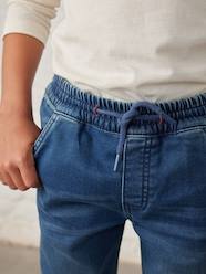 Boys-Jeans-Denim-Effect Fleece Joggers, Easy to Put On, for Boys