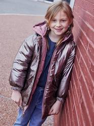 Girls-Coats & Jackets-Coats & Parkas-Reversible Hooded Parka, Metallised Effect of Padded, for Girls
