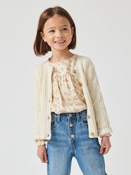 -Floral Blouse with Ruffled Sleeves for Girls