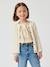 Floral Blouse with Ruffled Sleeves for Girls ecru 
