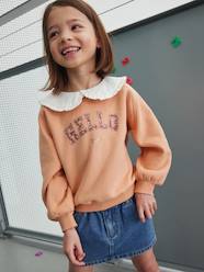 Girls-Romantic Sweatshirt with Peter Pan Collar for Girls