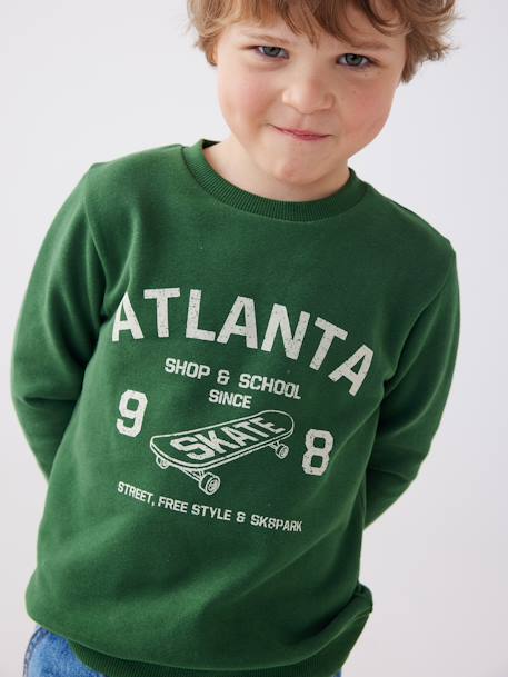 Basics Sweatshirt with Graphic Motifs for Boys green+night blue+pecan nut 