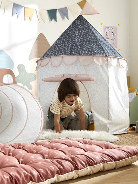 Fun Fabric Castle blue+rose 