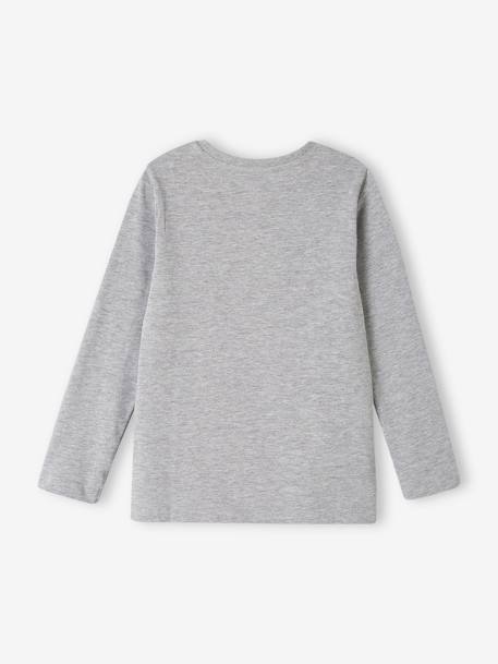 Pack of 3 Assorted Long Sleeve Tops for Boys marl grey+white 
