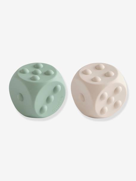 2 Silicone Dice, MUSHIE blue+grey 