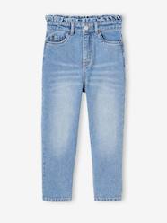Girls-Jeans-Mom Fit Jeans with Heart-Shaped Pockets on the Back, for Girls