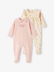 -Pack of 2 "Sweet Nights" Sleepsuits in Interlock Fabric for Babies