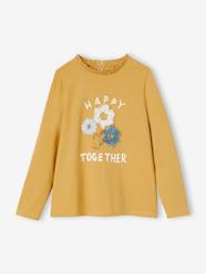 Girls-Tops-T-Shirts-Top with Fancy Motif with Shaggy Rag Details for Girls