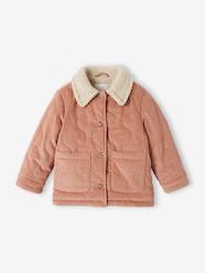 Girls-Coats & Jackets-Padded Corduroy Jacket, Sherpa Lining, for Girls