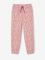 Girls-Sportswear-Fleece Joggers with Floral Print for Girls