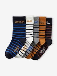 Boys-Pack of 5 Pairs of Striped Socks for Boys
