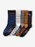 Pack of 5 Pairs of Striped Socks for Boys night blue 