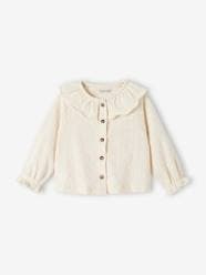 Embroidered Top with Ruffled Collar for Babies