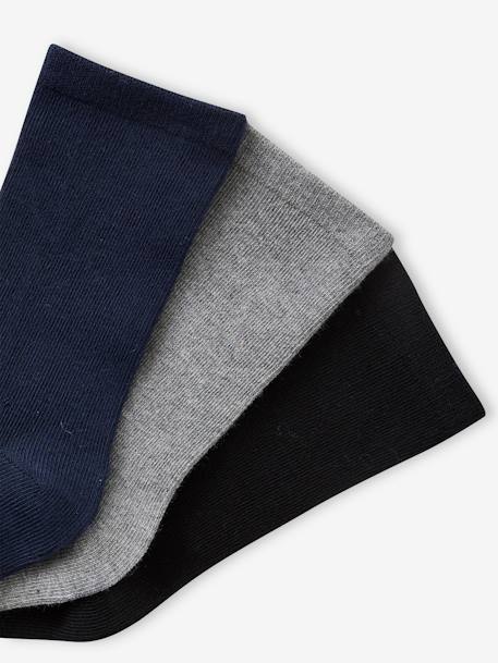 Pack of 3 Pairs of Seamless Socks for Boys navy blue 