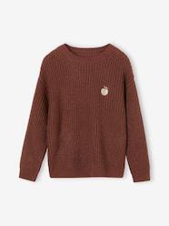 Rib Knit Jumper with Iridescent Patch, for Girls