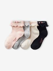-Pack of 4 Pairs of Fancy Socks for Girls