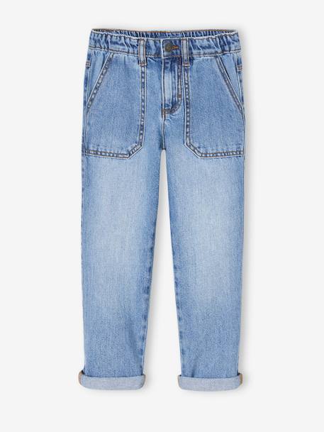 Wide-Leg Carpenter Jeans for Boys black denim+stone 