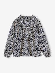 Girls-Blouse with Crew Neck & Floral Print for Girls