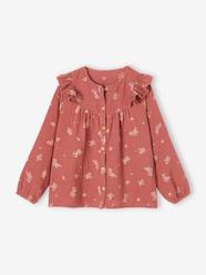 Girls-Blouses, Shirts & Tunics-Frilly Blouse in Cotton Gauze for Girls