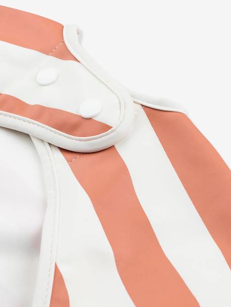 Bib with Sleeves & Pocket, Stripes by DONE BY DEER beige+orange 