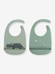 Pack of 2 Silicone Bibs, Croco by DONE BY DEER