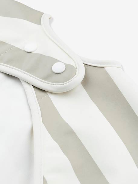 Bib with Sleeves & Pocket, Stripes by DONE BY DEER beige 