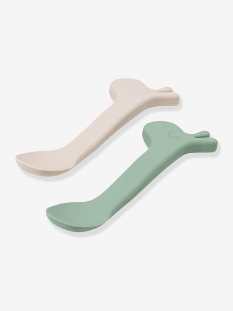 Set of 2 Silicone Spoons, Lalee by DONE BY DEER green+orange 