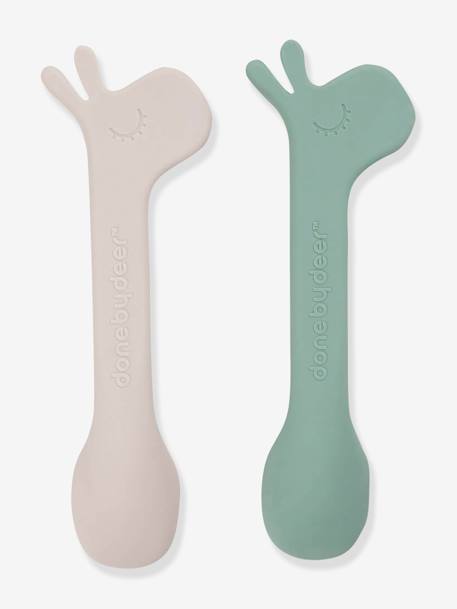 Set of 2 Silicone Spoons, Lalee by DONE BY DEER green+orange 