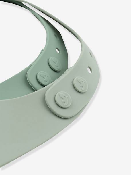 Pack of 2 Silicone Bibs, Croco by DONE BY DEER green 