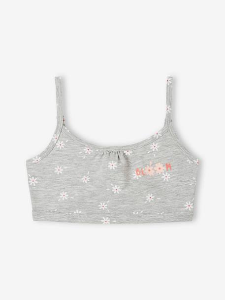Pack of 2 Bras with Daisy Prints, for Girls marl grey 