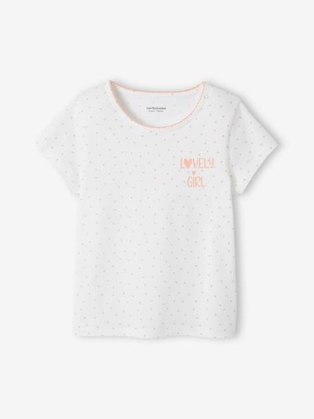 Pack of 3 Short Sleeve Fancy T-Shirts for Girls, Basics white 