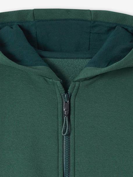 Sports Jacket with Zip & Hood, Colourblock Effect, for Boys bordeaux red+fir green+ochre+royal blue 