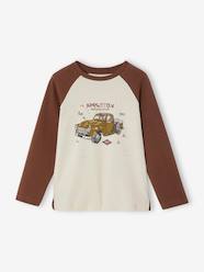 Boys-Tops-T-Shirts-Car Honeycomb Top with Long Raglan Sleeves, for Boys