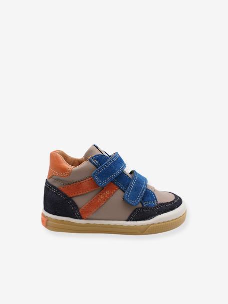 Leather High-Top Trainers with Hook-&-Loop Straps, 3373B976 by Babybotte® for Babies orange 