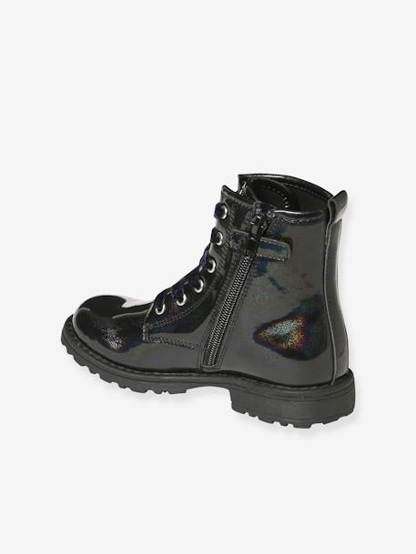 Patent Boots with Laces & Zip, for Girls black 