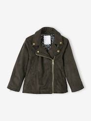 Girls-Coats & Jackets-Jackets-Perfecto Style Jacket in Nubuck for Girls