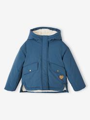 Girls-Coats & Jackets-Short Parka with Hood & Sherpa Lining for Girls
