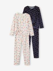 Girls-Pack of 2 Hearts Pyjamas in Velour for Girls