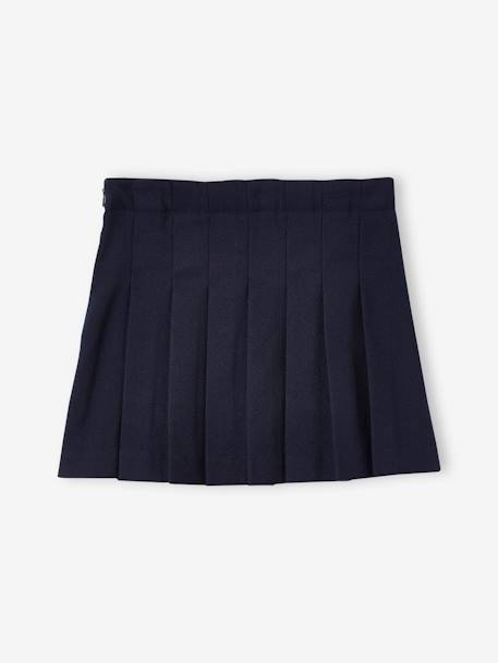 Pleated Skirt for Girls brown+navy blue 