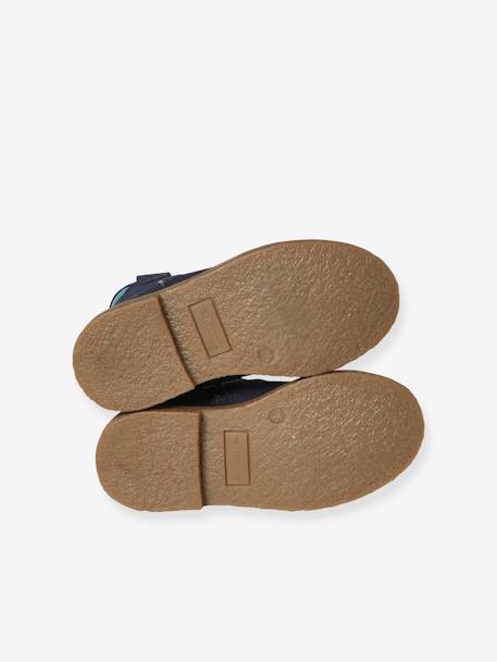 Leather Boots for Girls, Designed for Autonomy gold+navy blue 