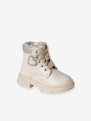 Shoes-Baby Footwear-Baby Girl Walking-Boots & Ankle Boots-Fur-lined Boots with Zip & Laces, for Babies